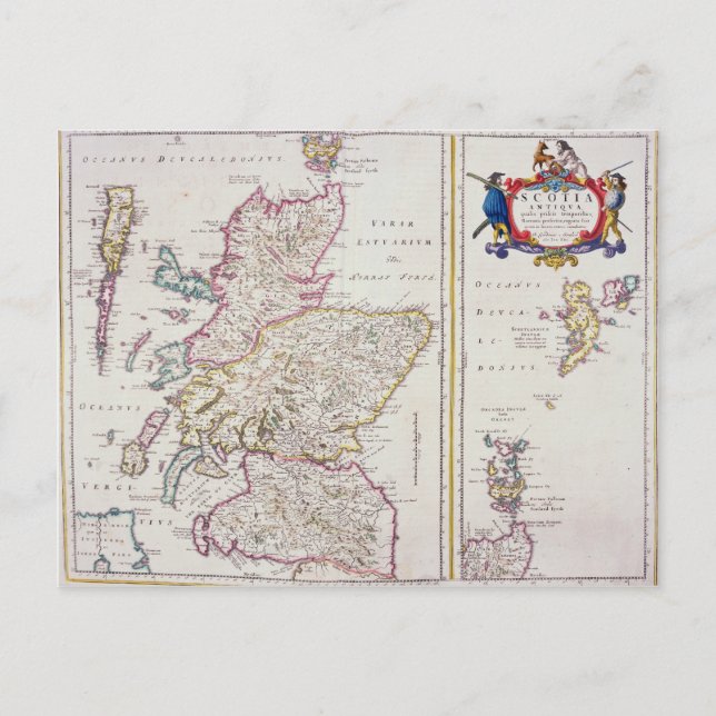 Karta i Skottland, c.1700 Vykort (Framsida)