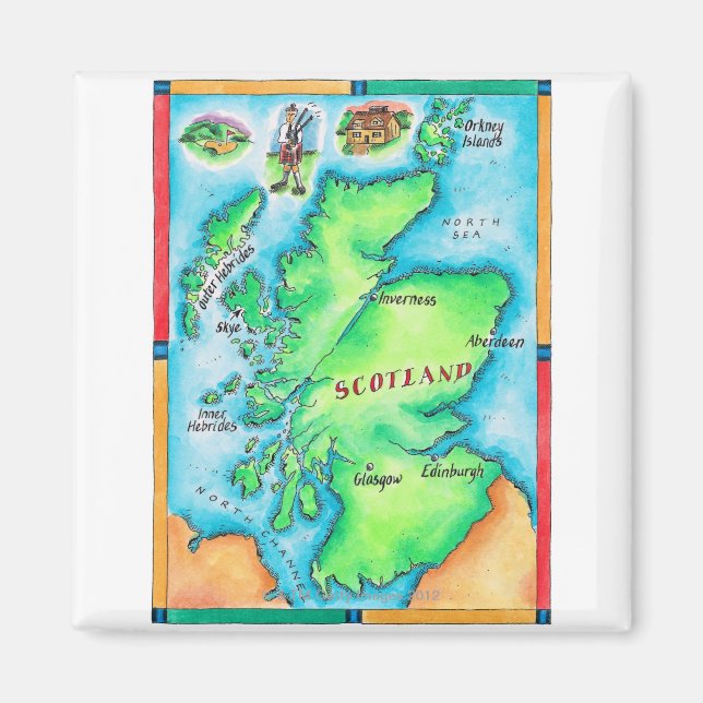 Karta i Skottland Magnet (Framsidan)