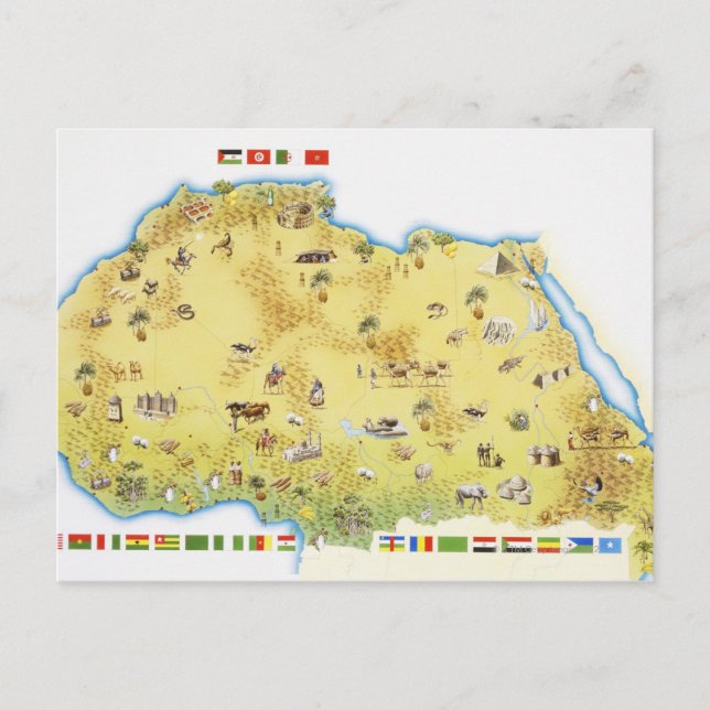 Karta i södra Afrikan 2 Vykort (Framsida)