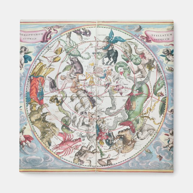 Karta i södra halvklotet 2 magnet (Framsidan)