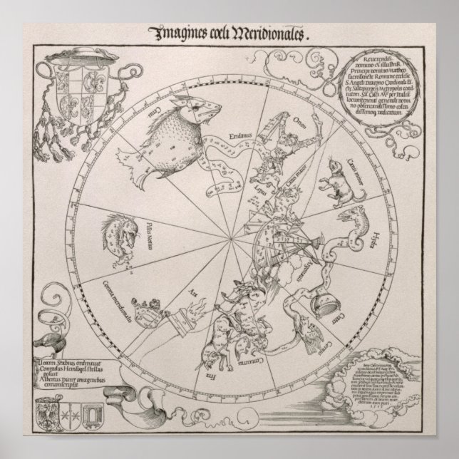 Karta i södra Himlar Poster (Framsidan)