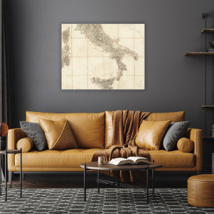 Karta i södra Italien och angränsande Kusten Canvastryck