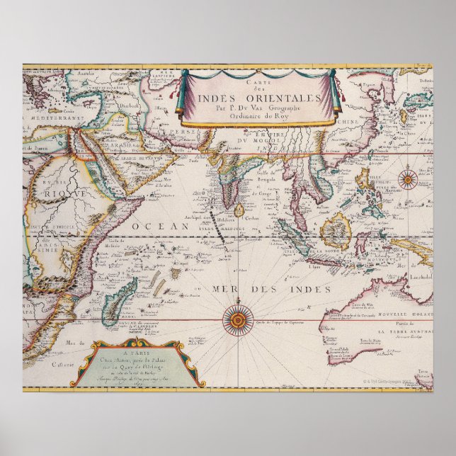 Karta i södra Öster Asien Poster (Framsidan)