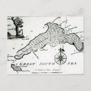 Karta i Södra Stillahavsöen, 1800 Vykort