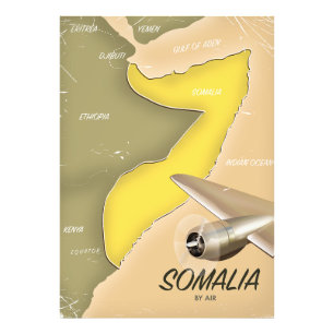 karta i Somalia Fototryck