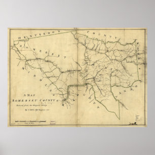Karta i Somerset County, New jersey (1781) Poster