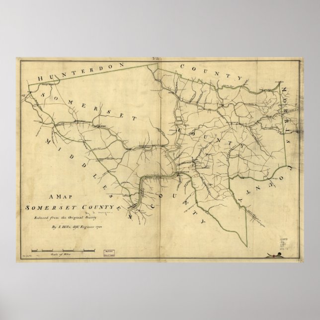 Karta i Somerset County, New jersey (1781) Poster (Framsidan)