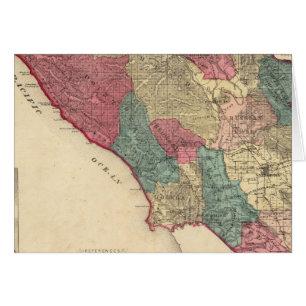 Karta i Sonoma County California Hälsningskort