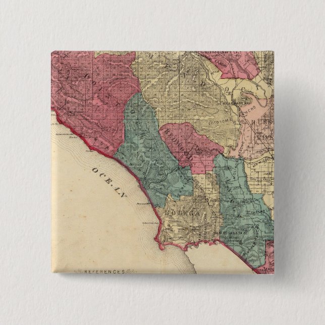 Karta i Sonoma County California Knapp (Framsida)