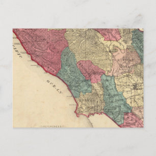Karta i Sonoma County California Vykort