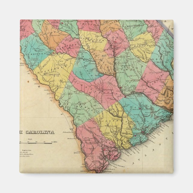 Karta i South Carolina Magnet (Framsidan)