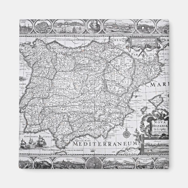 Karta i Spanien Magnet (Framsidan)