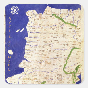 Karta i Spanien och Portugal, från "Geographia" Fyrkantigt Klistermärke