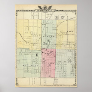 Karta i Springfield City Poster