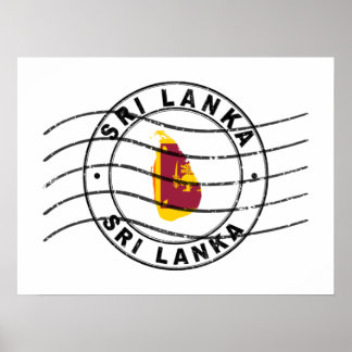 Karta i Sri Lanka, postpass Frimärke Poster