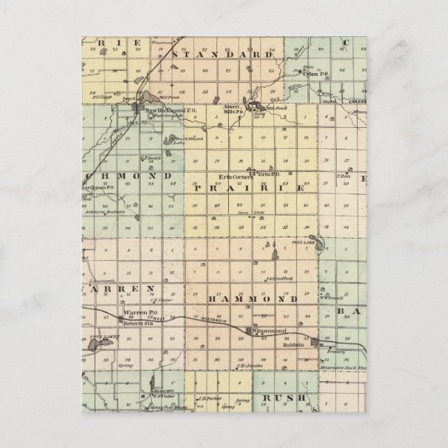 Karta i St Croix County Vykort (Framsida)