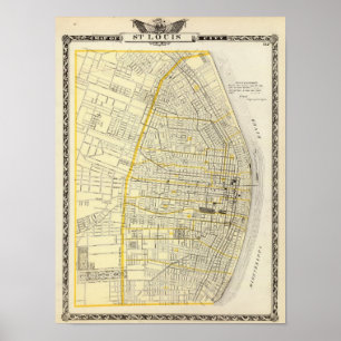 Karta i St Louis City Poster