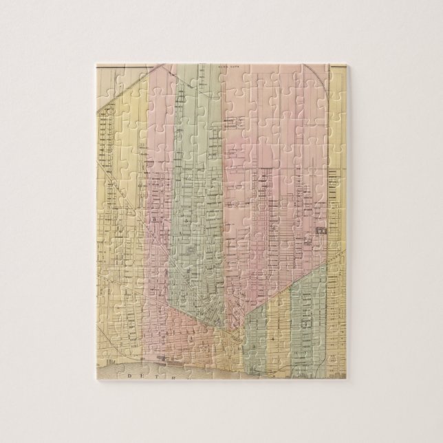 Karta i staden Detroit Pussel (Vertikal)