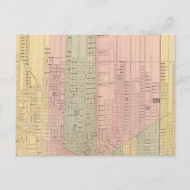 Karta i staden Detroit Vykort (Framsida)