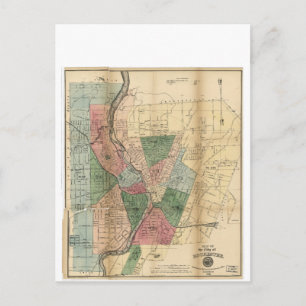 Karta i staden Rochester New York (1879) Vykort