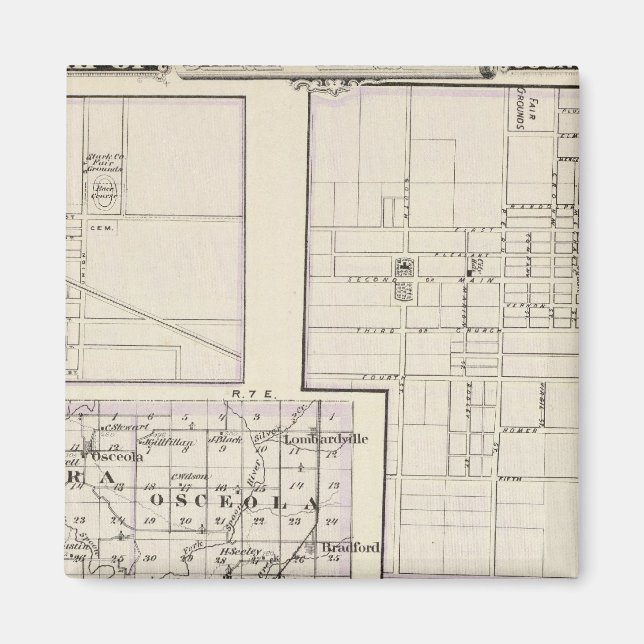 Karta i Stark- och väster-länen Marshall Magnet (Framsidan)