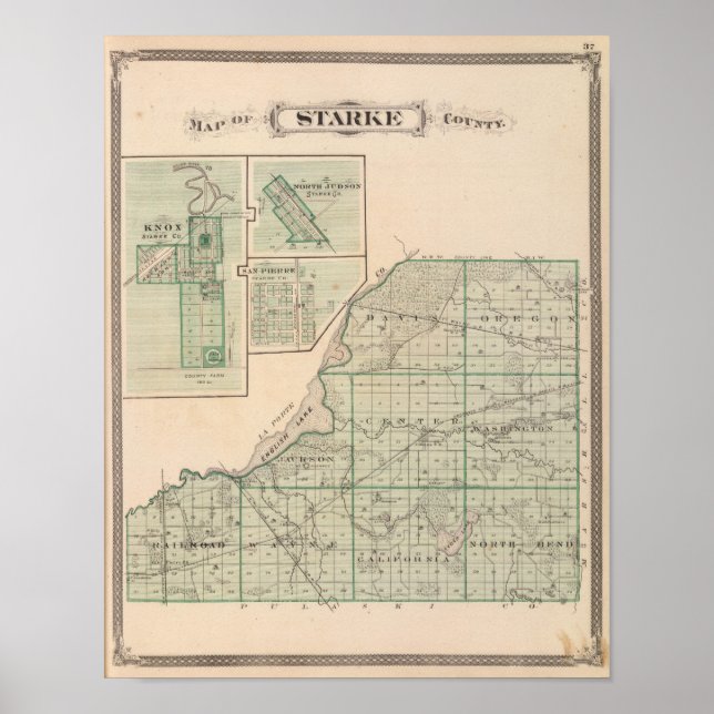 Karta i Starke County med Knox Poster (Framsidan)