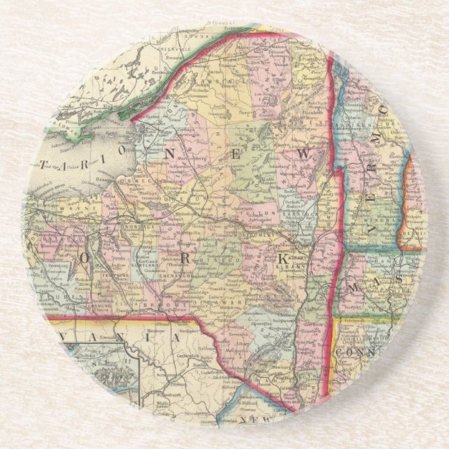 Karta i Stater i New York Underlägg (Framsidan)