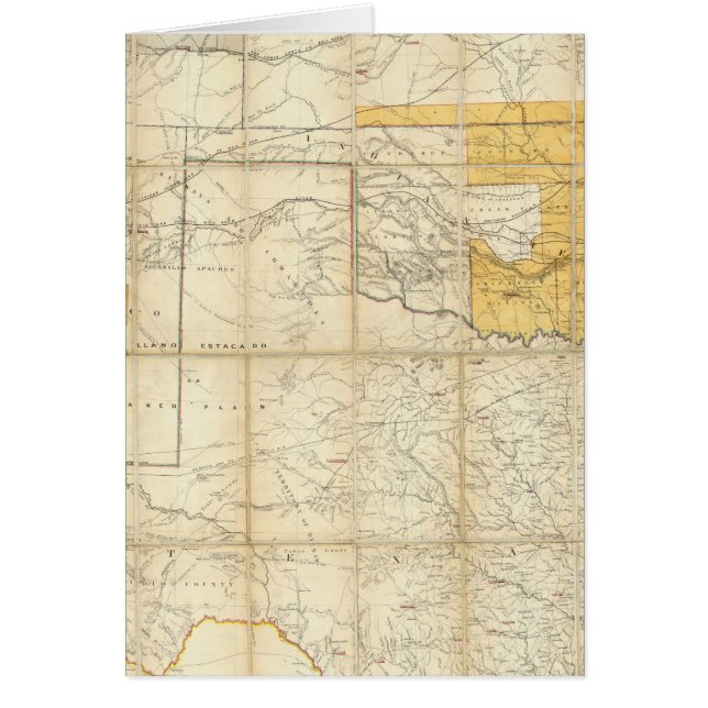 Karta i Stater Kansas och Texas Hälsningskort (Framsidan)