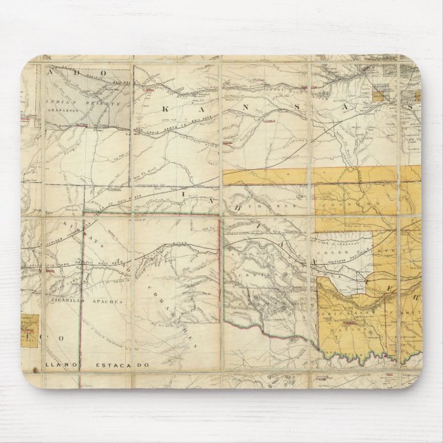 Karta i Stater Kansas och Texas Musmatta (Framsidan)