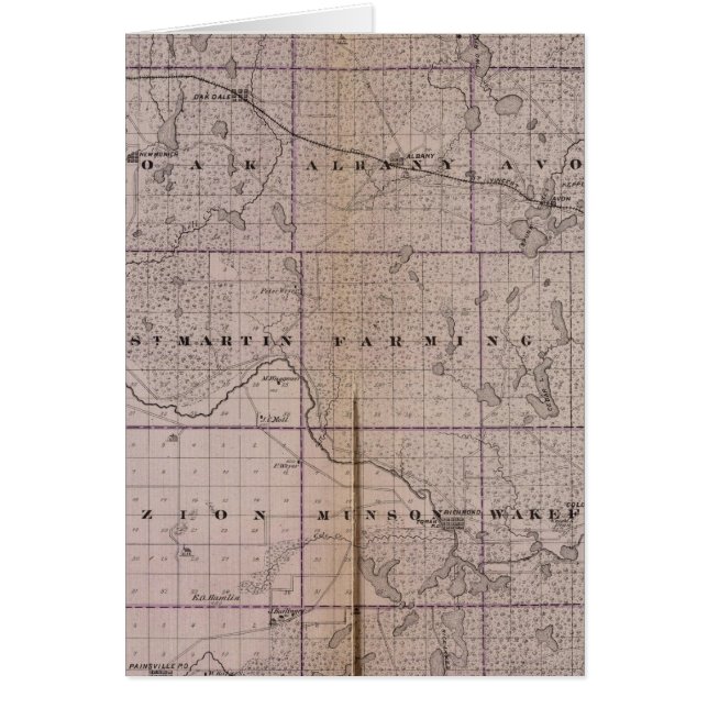 Karta i Stearns County, Minnesota Hälsningskort (Framsidan)