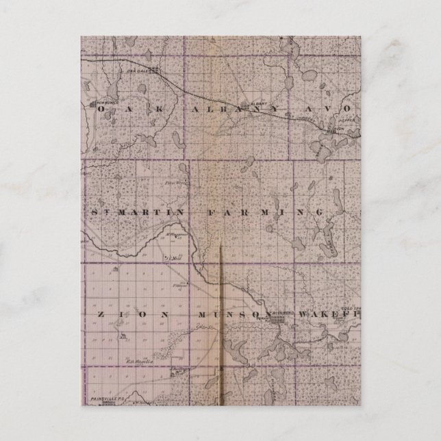 Karta i Stearns County, Minnesota Vykort (Framsida)