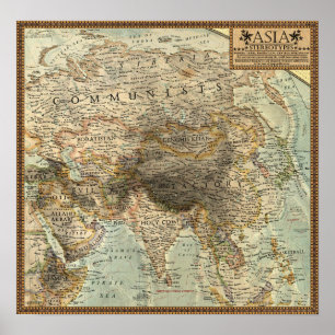 Karta i stereotyper - Asien Poster