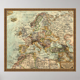Karta i stereotyperna - Europa Poster