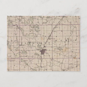 Karta i Steuben County Indiana Vykort