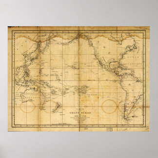 Karta i Stillahavsområdet (1788) Poster