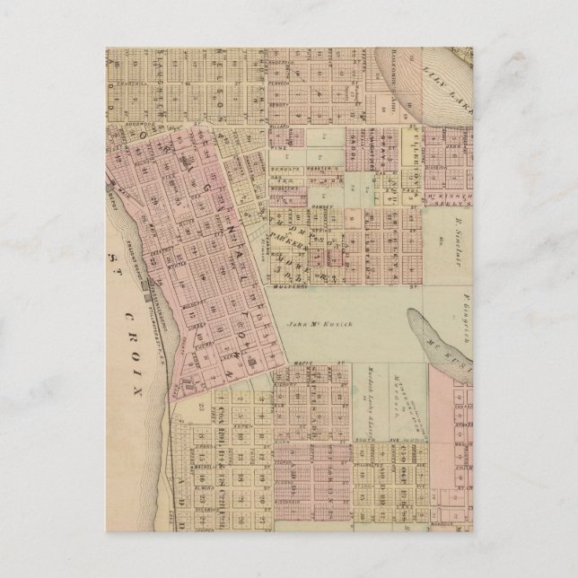 Karta i Stillwater, Washington County, Minnesota Vykort (Framsida)