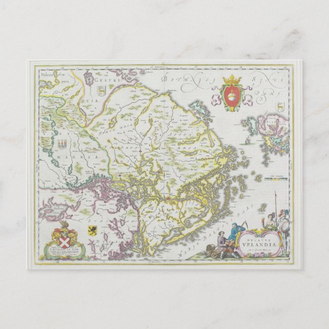 Karta i Stockholm, Sverigen Vykort (Framsida)