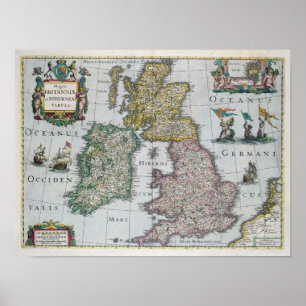 Karta i Storbritannien   1631 Poster