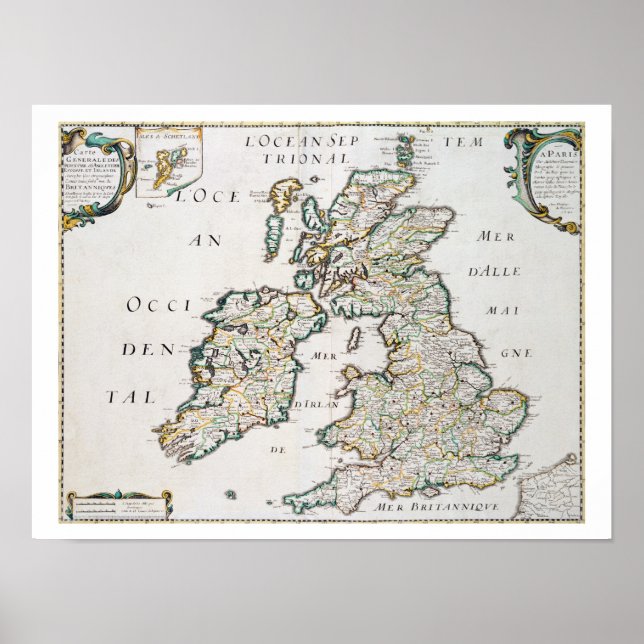 Karta i Storbritannien och Irland, offentliggjort  Poster (Framsidan)