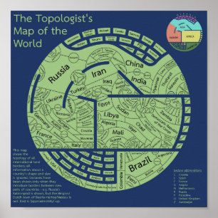 karta i superkontinenten Pangaea Poster