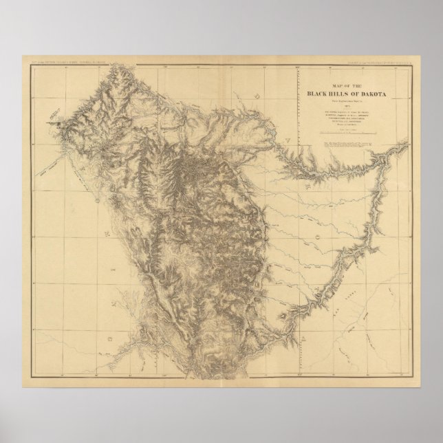 Karta i Svarta Backen Dakota Poster (Framsidan)