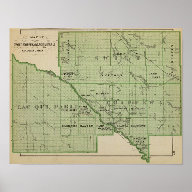 Karta i Swift, Minnesota Poster (Framsidan)