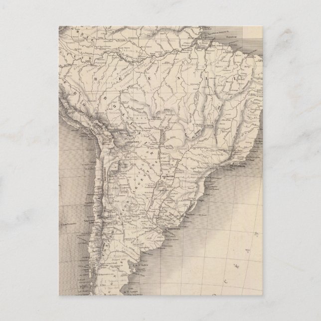 Karta i Sydamerika 4 Vykort (Framsida)