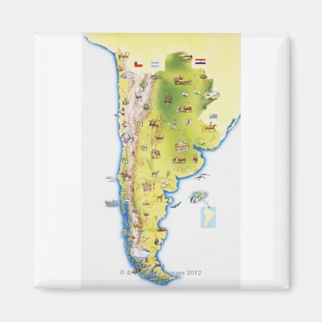 Karta i Sydamerika Magnet (Framsidan)