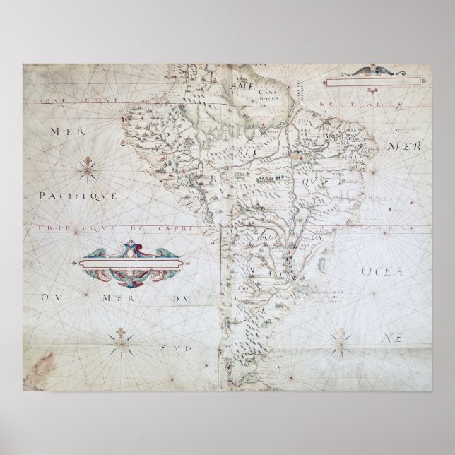 Karta i Sydamerika Poster (Framsidan)