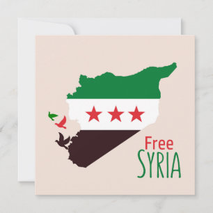 Karta i Syrien med Revolution Flagga Inbjudningar