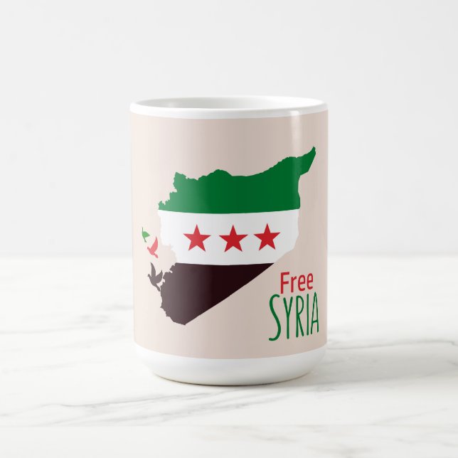 Karta i Syrien med Revolution Flagga Kaffemugg (Center)