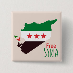 Karta i Syrien med Revolution Flagga Knapp