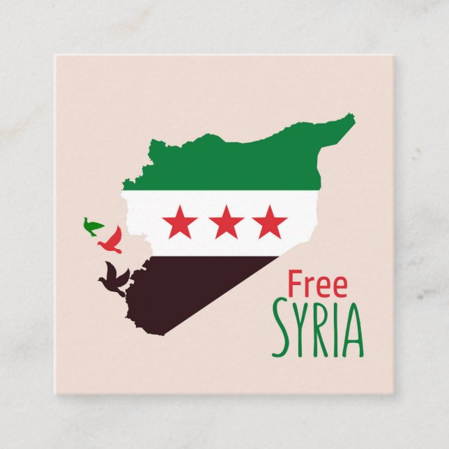 Karta i Syrien med Revolution Flagga Tilläggskort (Framsida)