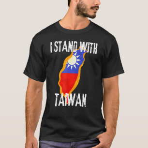 Karta i Taiwan Flagga Taiwanesiska Färg Land i Tai T Shirt